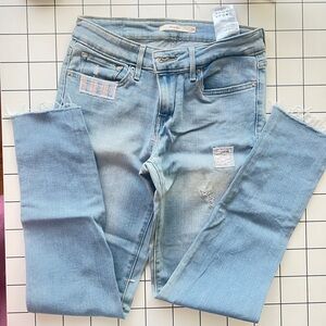Levi's 711 Blue Vintage Jeans with patchwork motif Size 28 NWOT